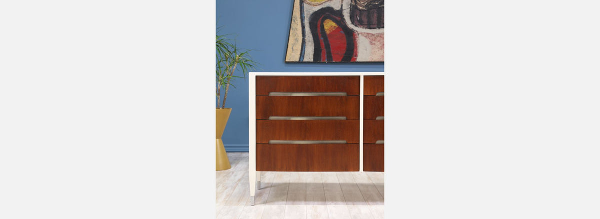 Two-Tone Lacquer & Walnut Dresser by Sligh Lowry