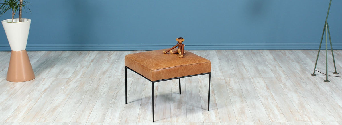 Paul McCobb Iron & Leather Stool for Planner Group