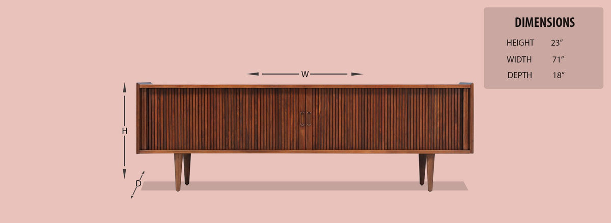 Merton L. Gershun Low Profile Tambour-Door Credenza for Dillingham-2