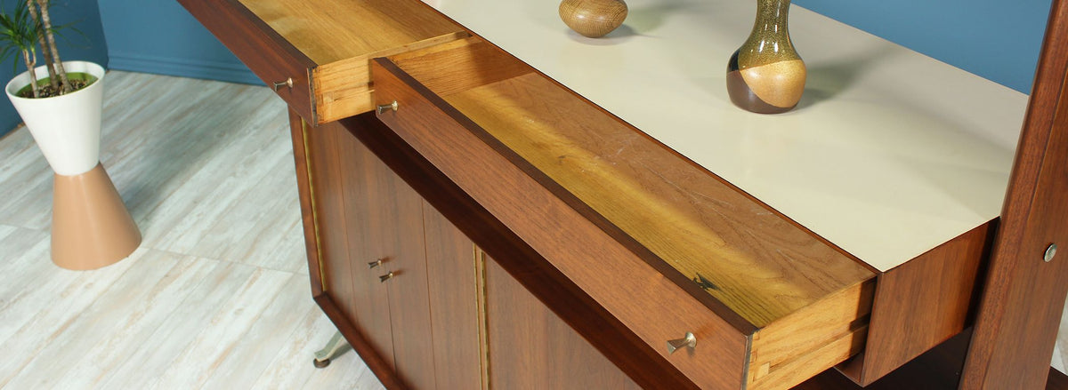 Swedish Modern Free-Standing Bookshelf Unit