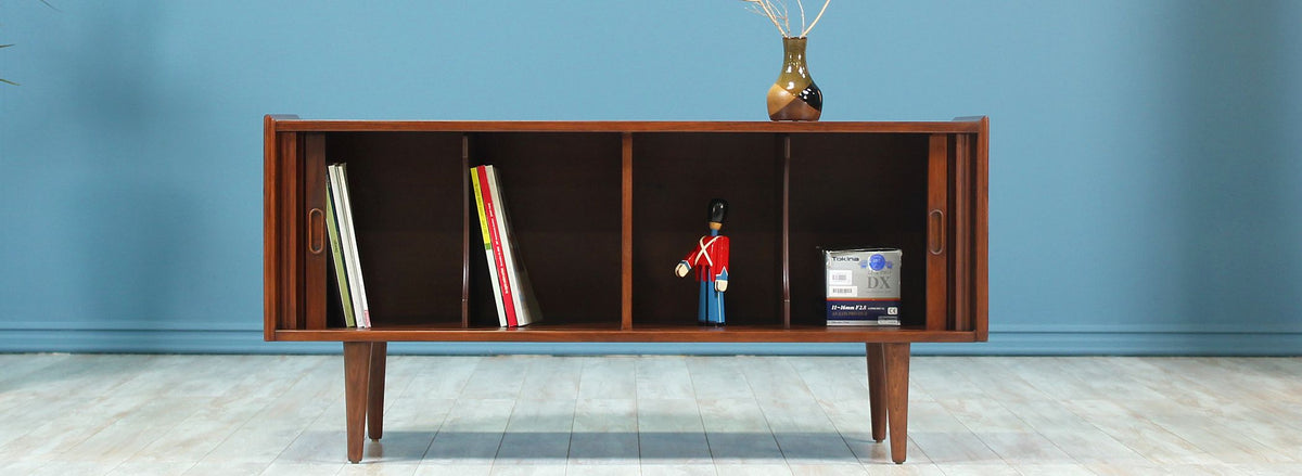 Merton L. Gershun Walnut Tambour-Door Credenza for Dillingham