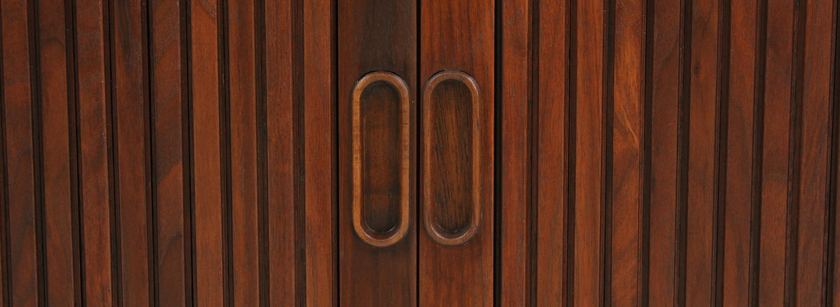 Merton L. Gershun Walnut Tambour-Door Credenza for Dillingham