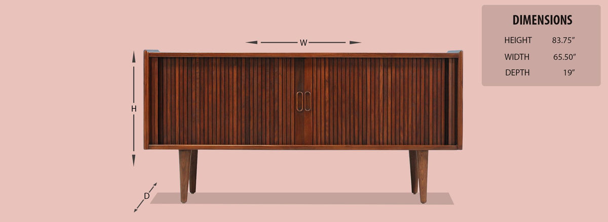 Merton L. Gershun Walnut Tambour-Door Credenza for Dillingham