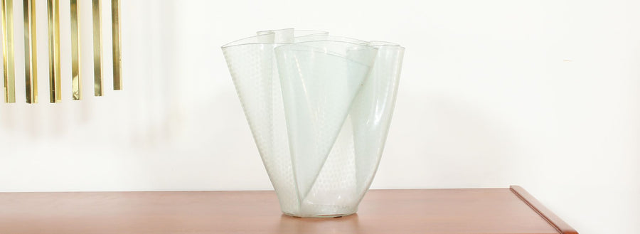 Pietro Chiesa "Cartoccio" Sculpture Glass Vase for Fontana Arte