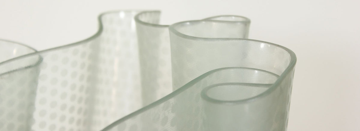 Pietro Chiesa "Cartoccio" Sculpture Glass Vase for Fontana Arte