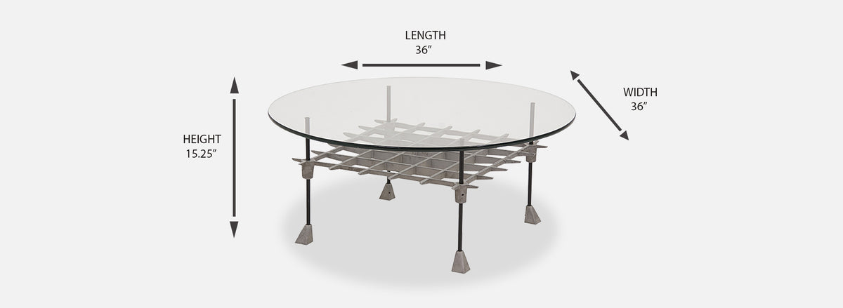 Aluminum “Grid” Coffee Table by Robert Josten