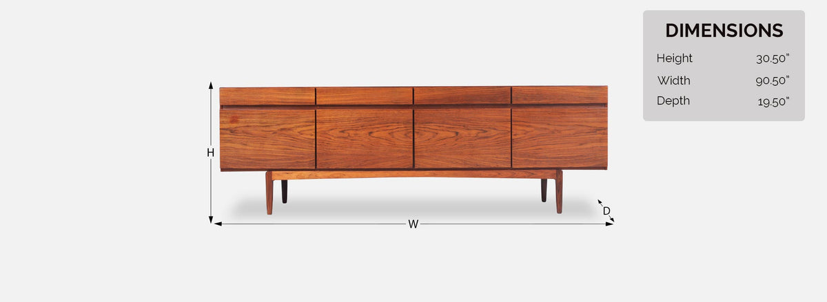 Ib Kofod-Larsen Model-66 Rosewood Credenza for Faarup Møbelfabrik