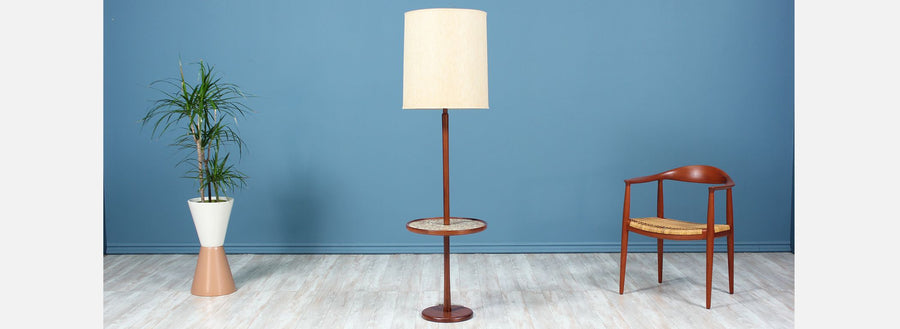 Jane & Gordon Martz Ceramic Coin Tile Side Table Floor Lamp for Marshall Studios
