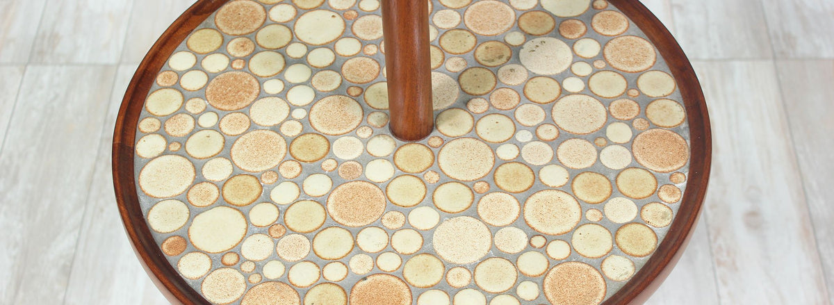 Jane & Gordon Martz Ceramic Coin Tile Side Table Floor Lamp for Marshall Studios