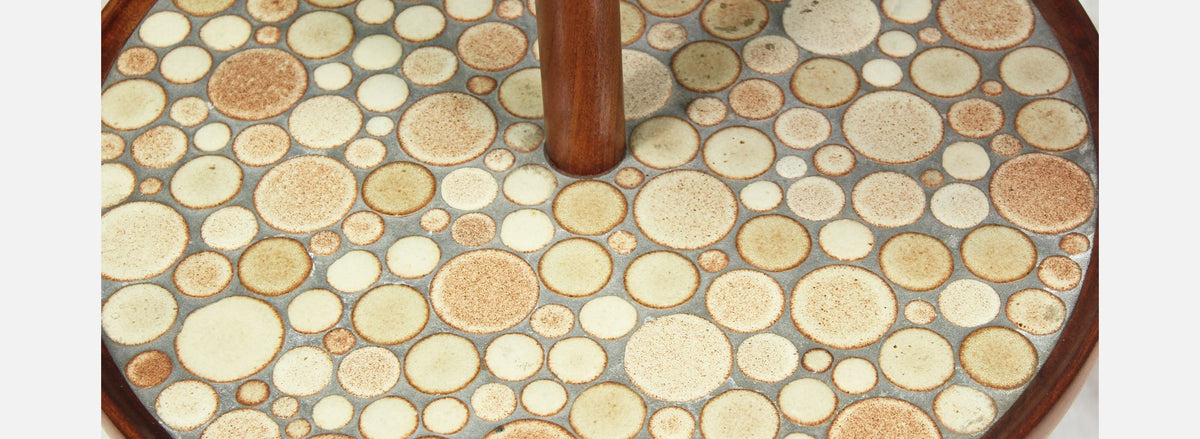 Jane & Gordon Martz Ceramic Coin Tile Side Table Floor Lamp for Marshall Studios