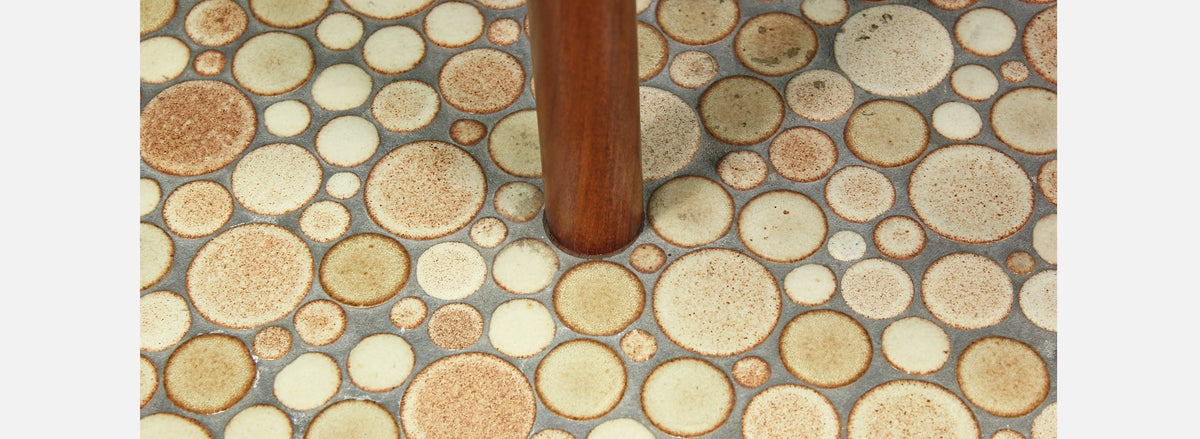Jane & Gordon Martz Ceramic Coin Tile Side Table Floor Lamp for Marshall Studios