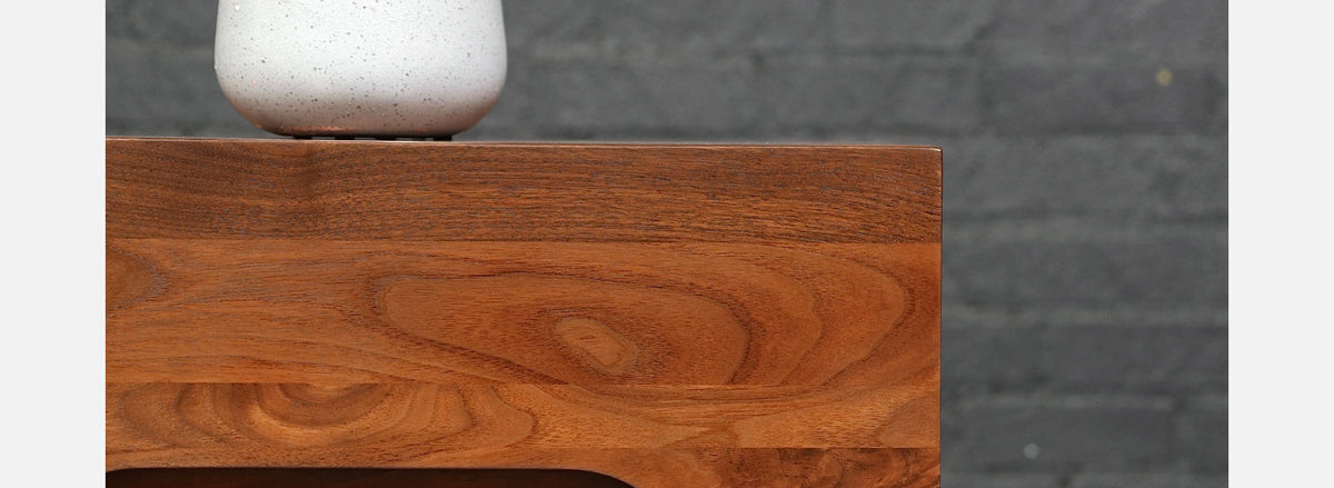 Mid-Century Modern Walnut Night Stands w/ Metal Accents