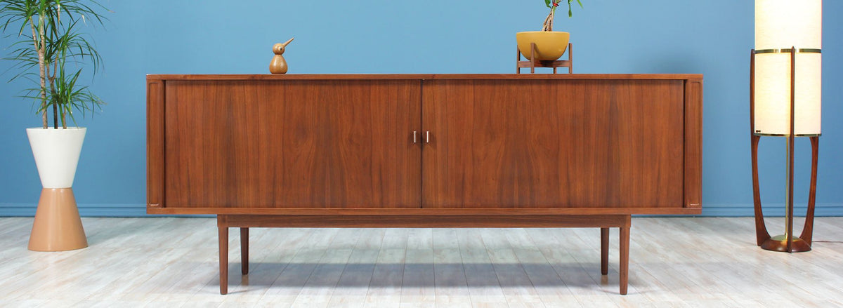 Danish Modern Tambour-Door Credenza by Peter Løvig Nielsen