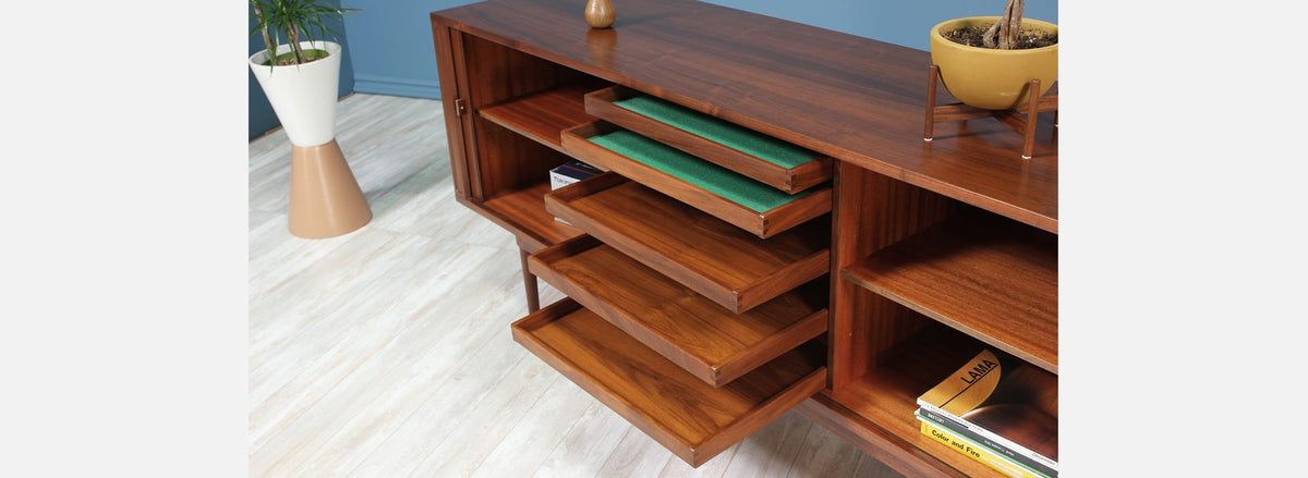 Danish Modern Tambour-Door Credenza by Peter Løvig Nielsen