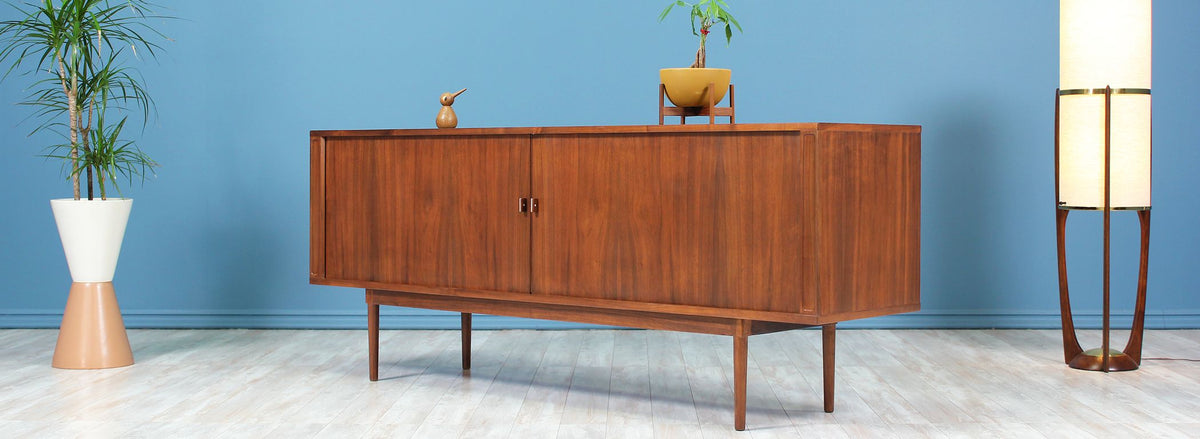 Danish Modern Tambour-Door Credenza by Peter Løvig Nielsen