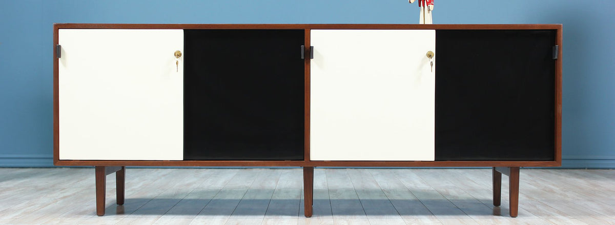 Florence Knoll Two-Tone Lacquer & Walnut Credenza