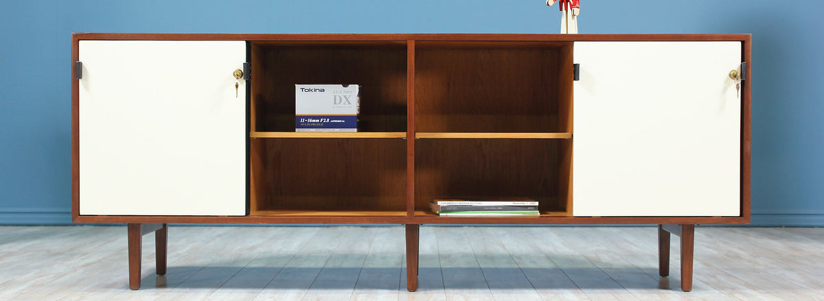 Florence Knoll Two-Tone Lacquer & Walnut Credenza