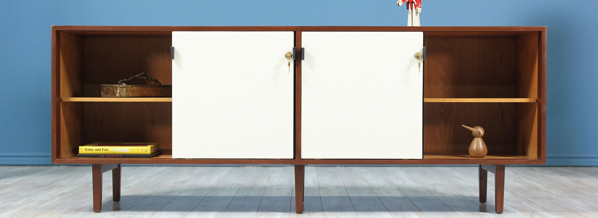 Florence Knoll Two-Tone Lacquer & Walnut Credenza