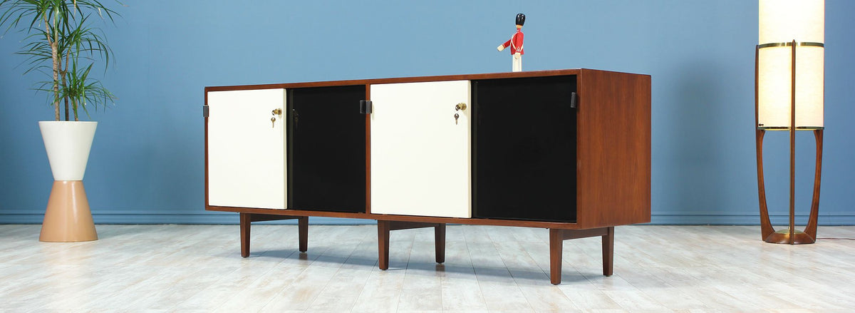 Florence Knoll Two-Tone Lacquer & Walnut Credenza