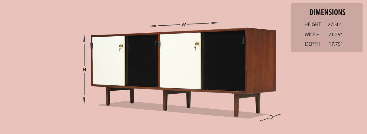 Florence Knoll Two-Tone Lacquer & Walnut Credenza