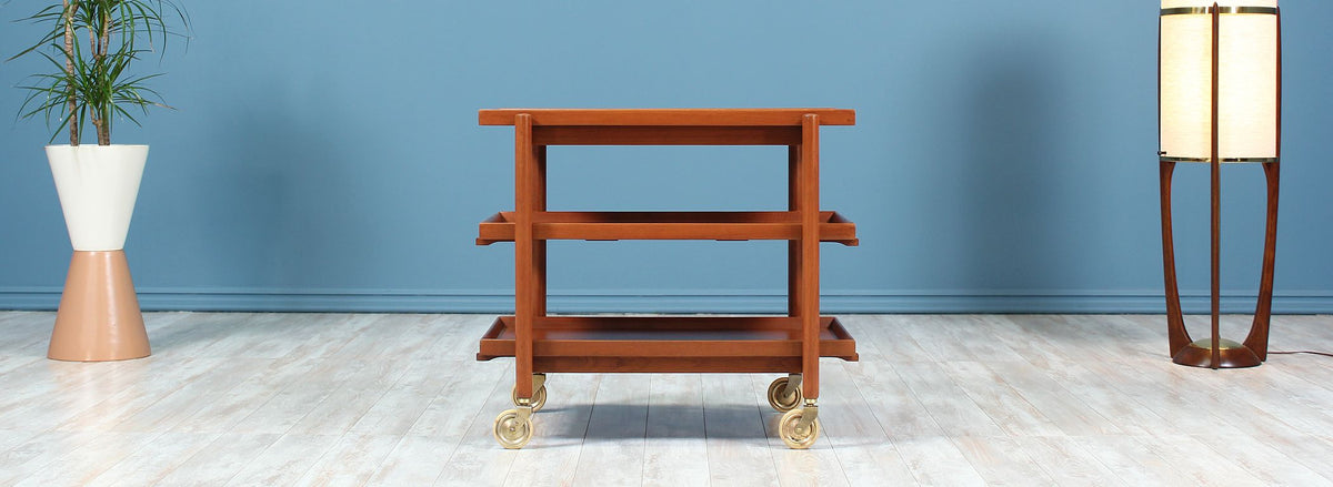 Poul Hundevad Expandable Teak Serving Cart