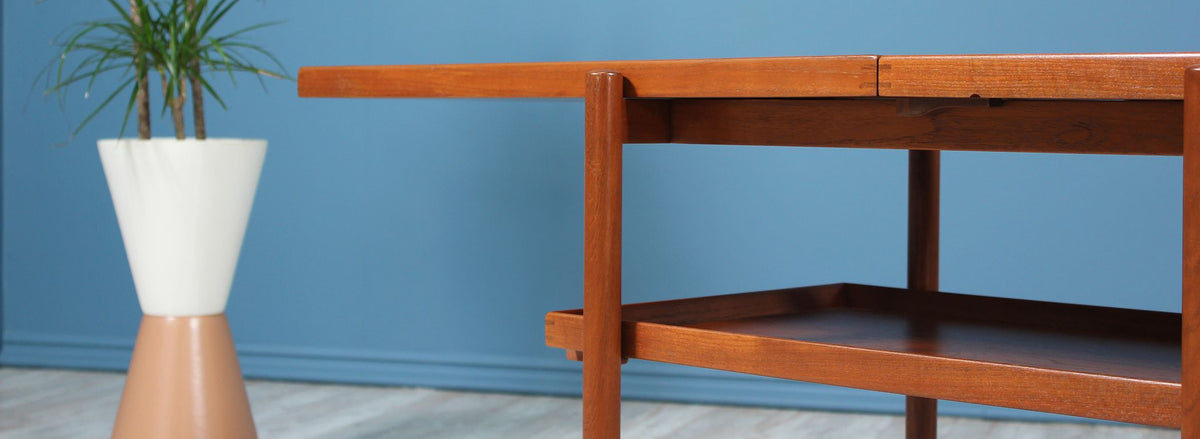 Poul Hundevad Expandable Teak Serving Cart