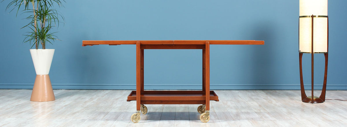 Poul Hundevad Expandable Teak Serving Cart