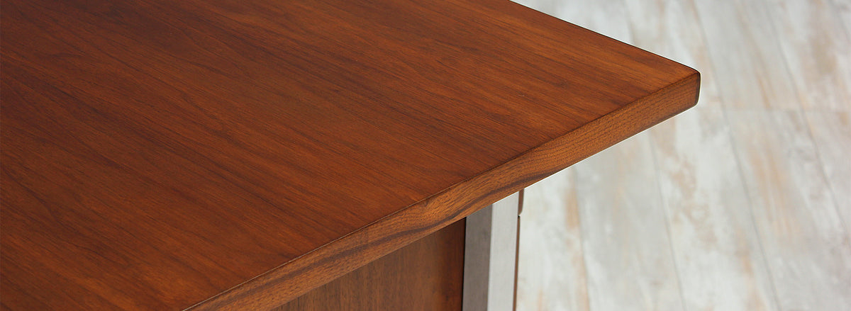 Florence Knoll Executive Walnut & Chrome Desk