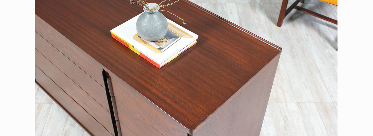 Edward J. Wormley Model 5272A Dresser with Brass Taper Legs for Dunbar