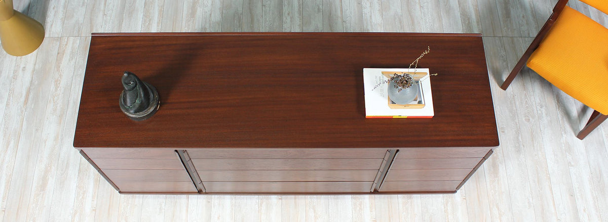 Edward J. Wormley Model 5272A Dresser with Brass Taper Legs for Dunbar