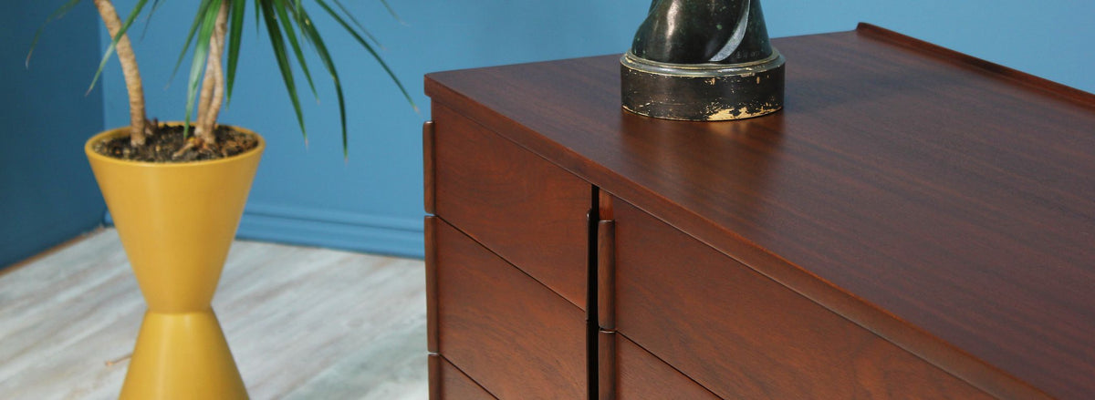 Edward J. Wormley Model 5272A Dresser with Brass Taper Legs for Dunbar