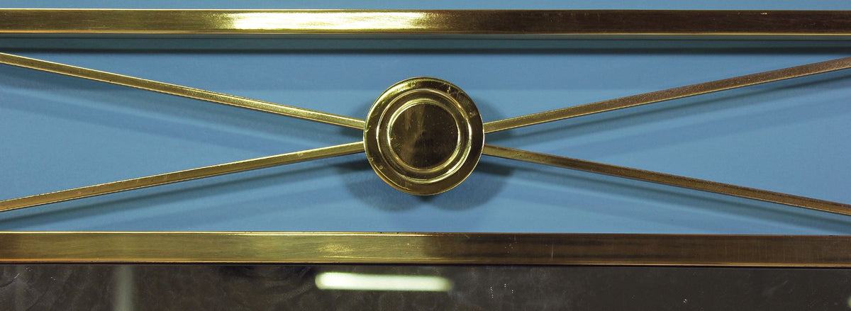 Vintage Neoclassical Style Brass Mirror by Baker