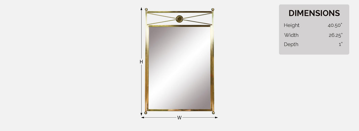 Vintage Neoclassical Style Brass Mirror by Baker