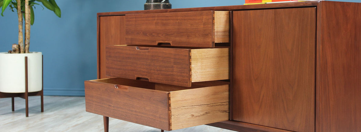 John Keal Walnut Credenza for Brown Saltman