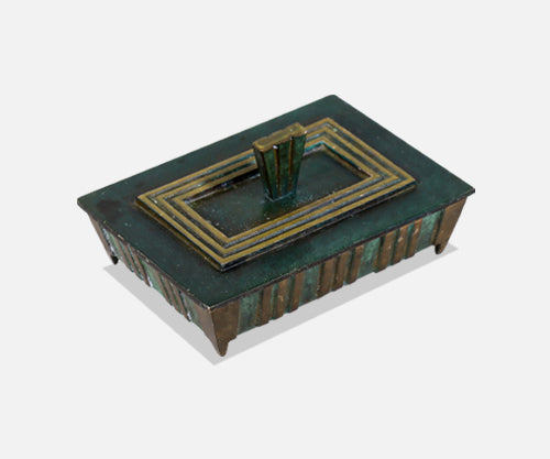 Mid-Century Modern Verdigris Bronze Trinket Box 