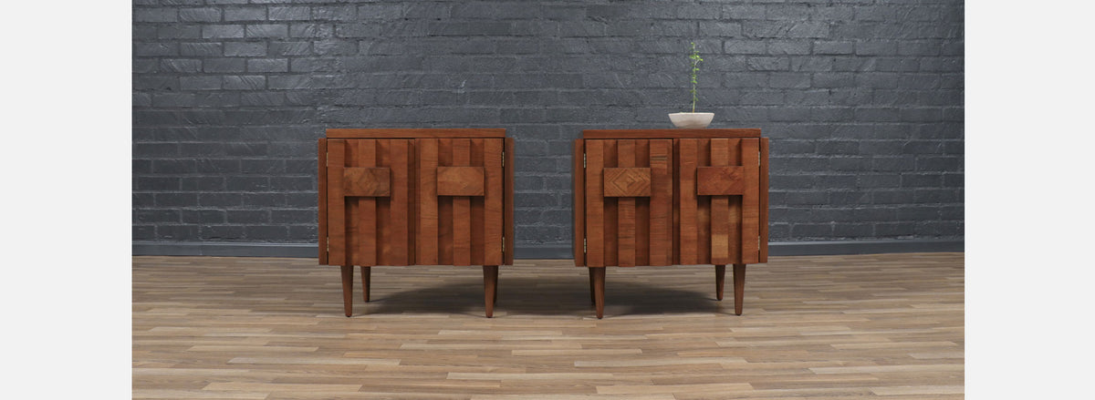 Mid-Century Brutalist Modern "Staccato" Night Stands by Lane