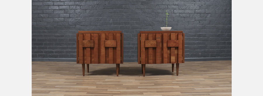 Mid-Century Brutalist Modern "Staccato" Night Stands by Lane