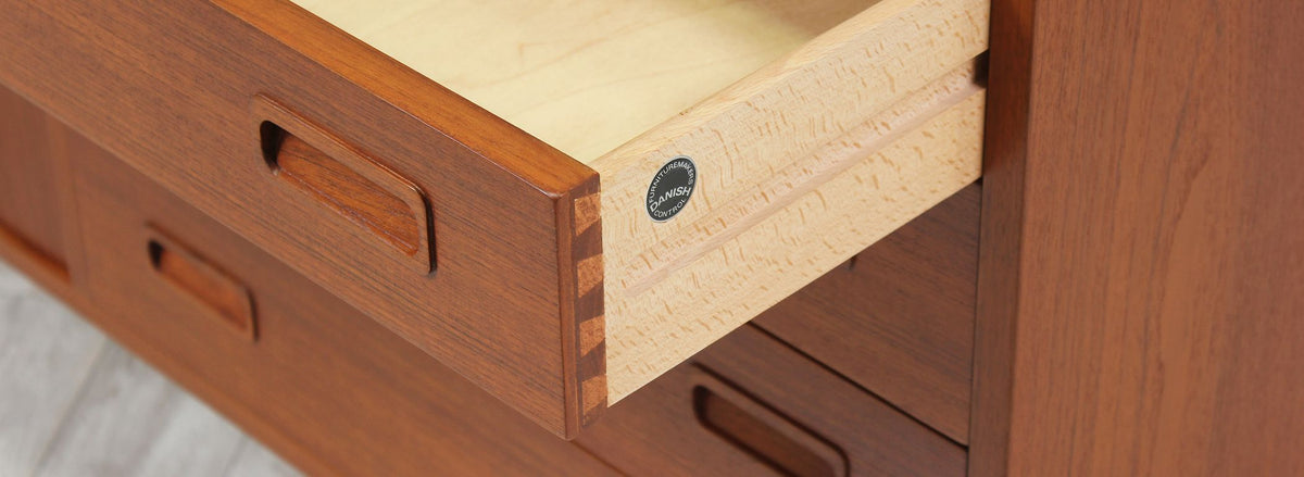 Carlo Jensen Credenza with Bi-Folding Doors for Hundevad & Co. 