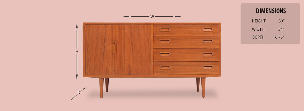 Carlo Jensen Credenza with Bi-Folding Doors for Hundevad & Co. 