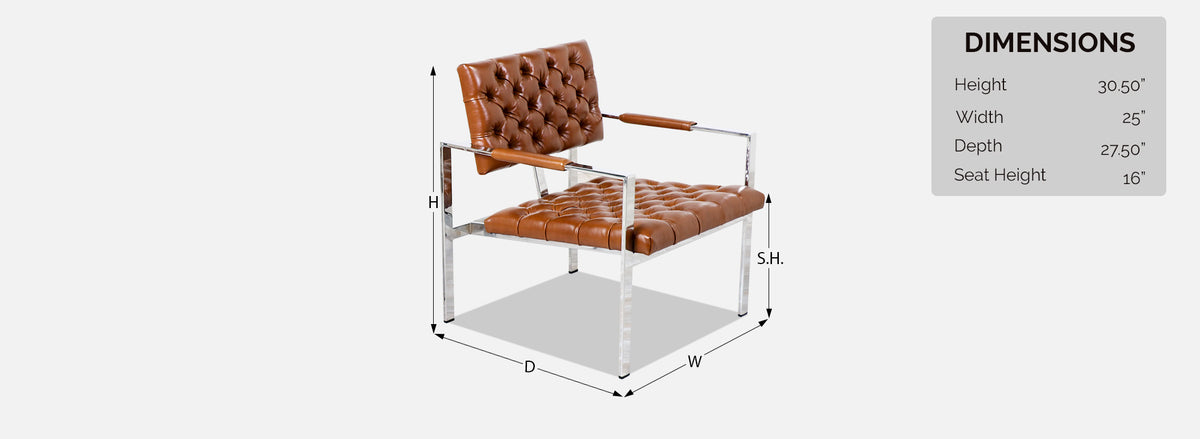 Milo Baughman Cognac Leather & Chrome Lounge Chairs for Thayer Coggin