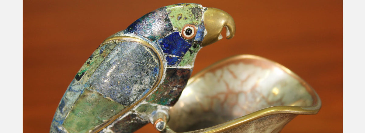 Mexican Modernist Silver Parrot Pitcher by Los Castillos