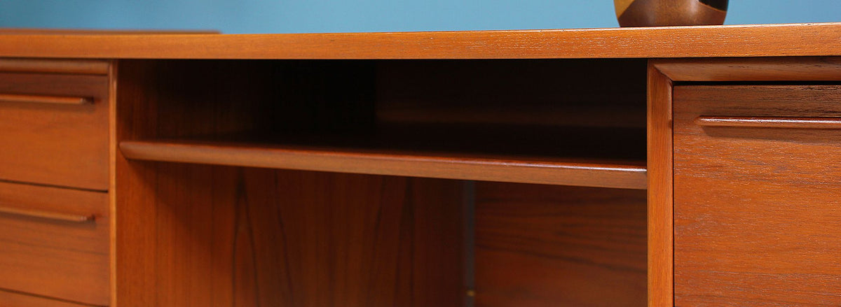 Danish Modern Teak Executive Desk by H.P. Hansen