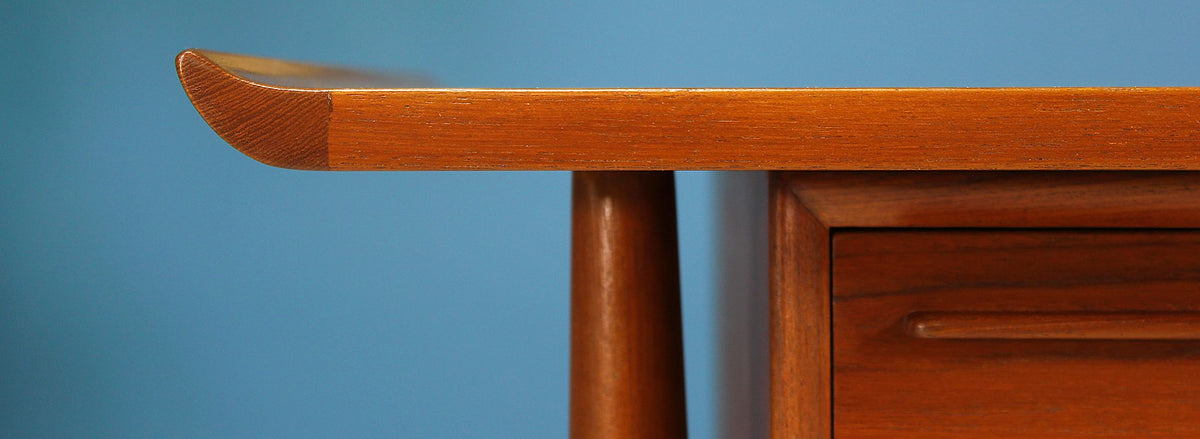 Danish Modern Teak Executive Desk by H.P. Hansen