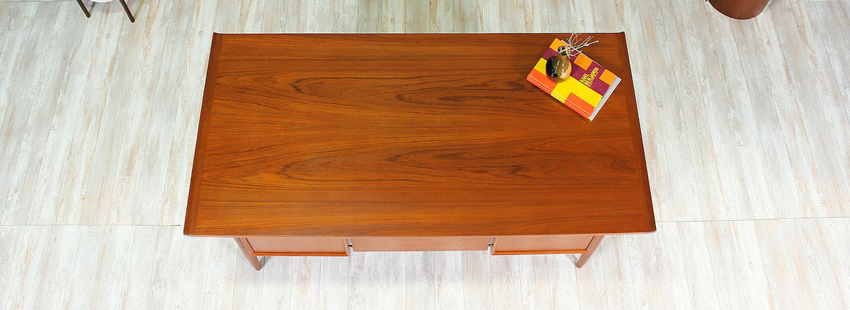 Danish Modern Teak Executive Desk by H.P. Hansen