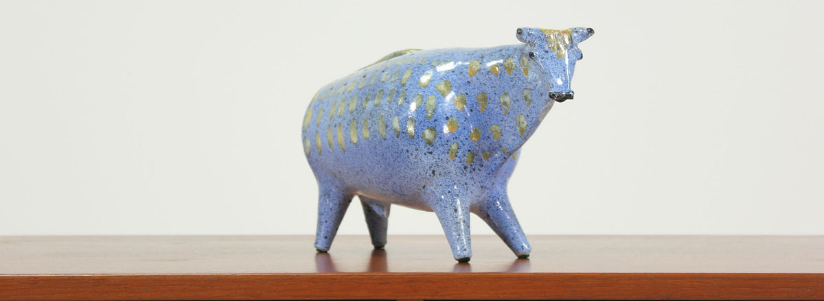 Mid-Century Ceramic Bull Sculpture by Alfaraz