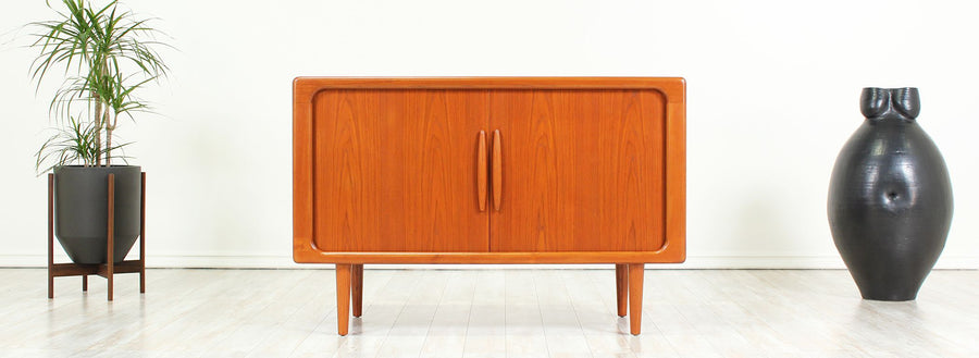 Danish Modern Tambour-Door Credenza by Dyrlund