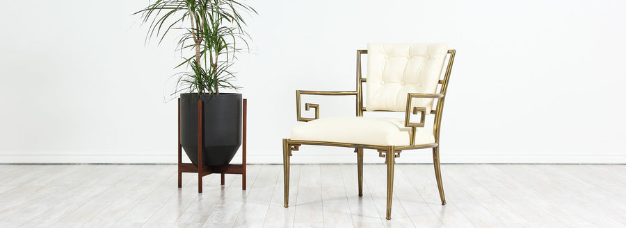 Warren Lloyd "Key Scroll" Brass Lounge Chair for Mastercraft 