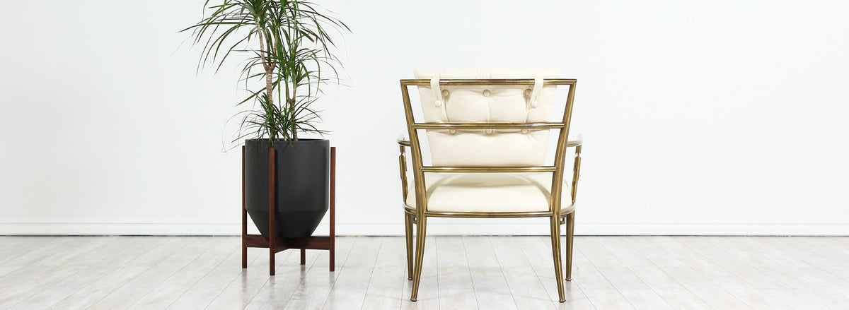 Warren Lloyd "Key Scroll" Brass Lounge Chair for Mastercraft 