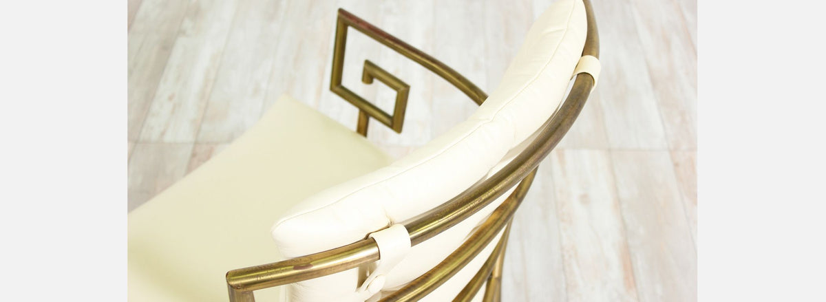 Warren Lloyd "Key Scroll" Brass Lounge Chair for Mastercraft 