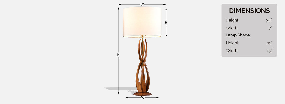 Mid-Century Modern Spiral Table Lamps by Roller Lamp Co